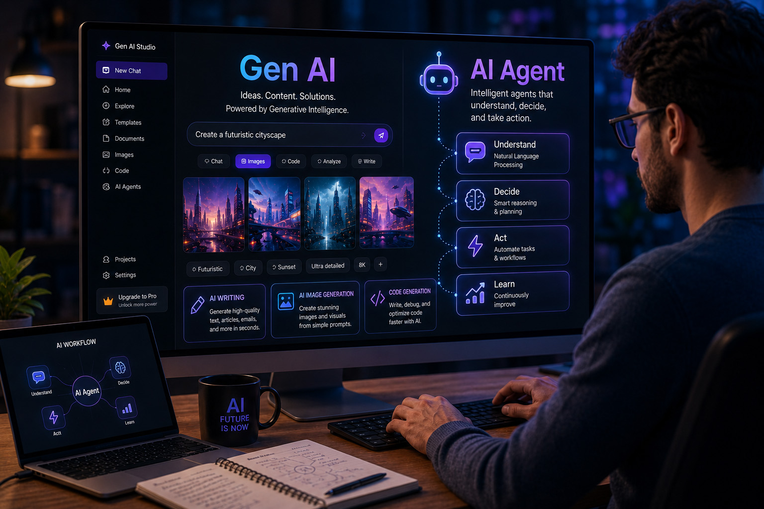 Professional software suite interface